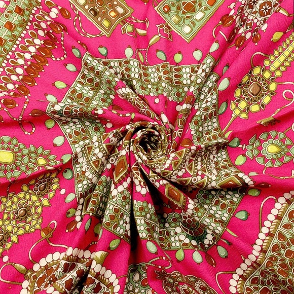 Hermes Accessories - Hermes 100% silk Shawl 90cm "Parures des Maharajas" by Catherine Baschet